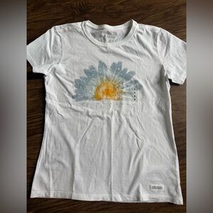 Life is Good White T-Shirt with Sunburst Design